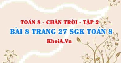 Bài 8 trang 27 Toán 8 Chân trời sáng tạo Tập 2